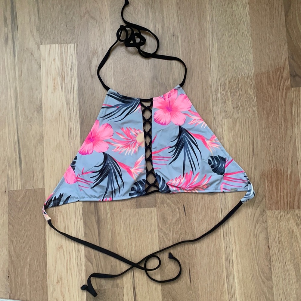 Pink bikini top only
